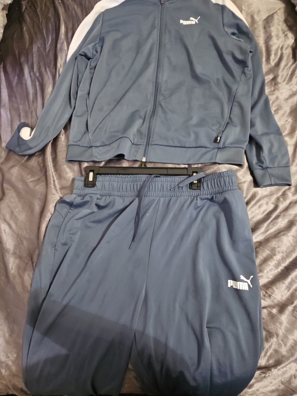 Puma Navy and White Athletic Track Jacket & Pants